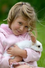 cute White Pet Rabbit - pet-rabbit-girl-rs