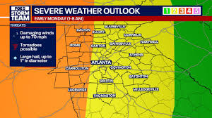 Risk upgraded as storms bring severe weather to North Georgia Monday