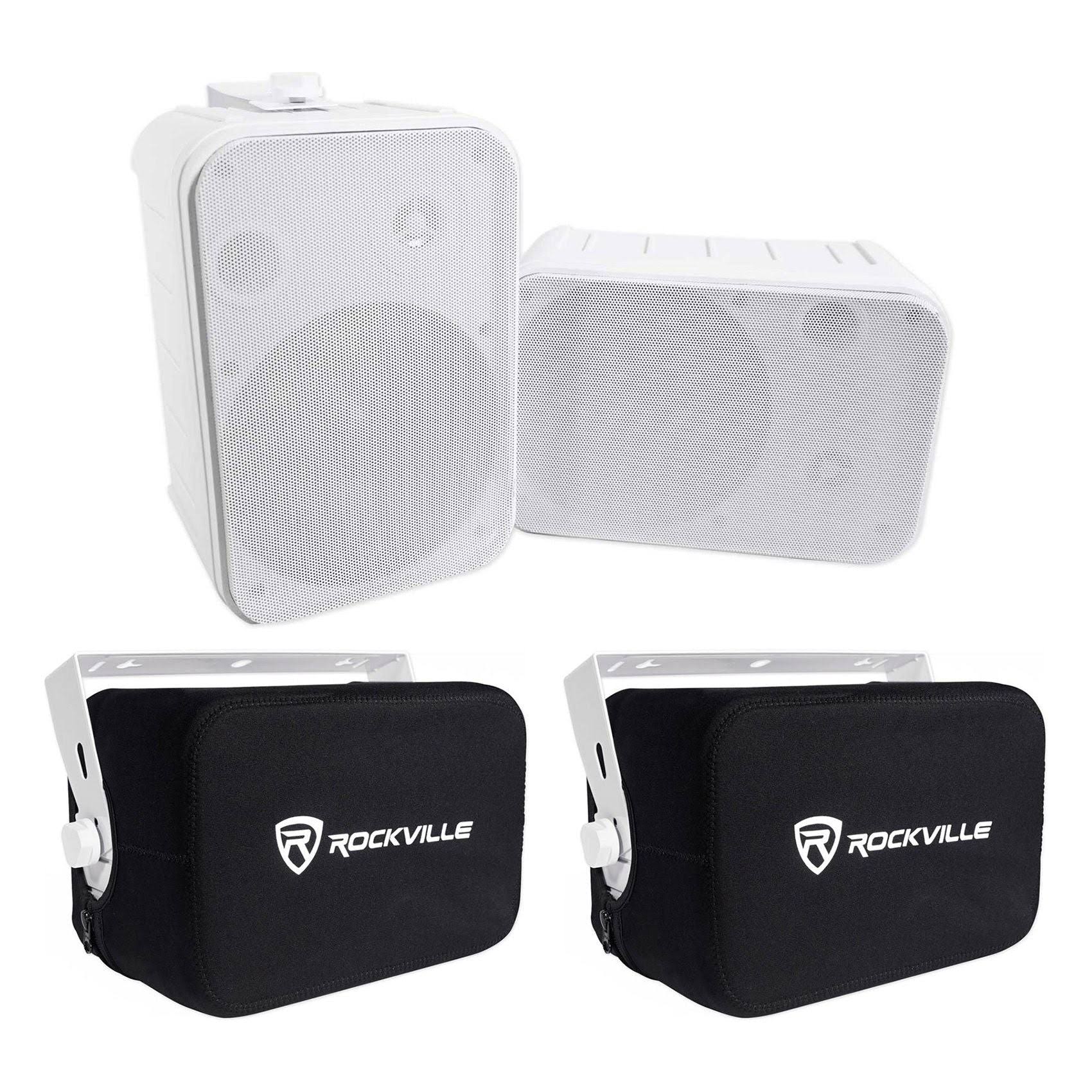 Rockville 6.5" 500w Outdoor Speakers+waterproof Covers For Restaurant/bar/cafe