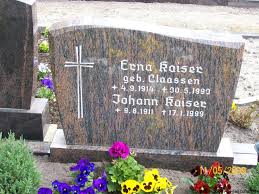 Grab von Erna Kaiser (geb. Claassen) (04.09.1914-30.05.1993 ...