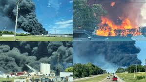 Three buildings total loss after fire engulfs Henry plastics recycling facility