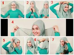 Hasil gambar untuk langkah-langkah memasang jilbab