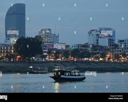 Image of Phnom Penh skyline with the Mekong River in the foreground