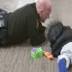 Photo captures Cincinnati police officer comforting lost child