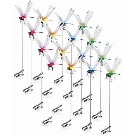 20pcs Dragonfly Clip Bug Repellent Clip on Dragon Fly Outdoor Fake Dragonfly Rod Clip for Hat