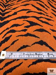 Tiger Printed Hammered Polyester Charmeuse - Burnt Orange ...