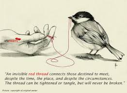 Ancient Chinese Proverb... An Invisible Red Thread Always Connects ... via Relatably.com