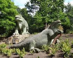 Image of Crystal Palace Dinosaurs Iguanodon reconstruction 1854 Richard Owen