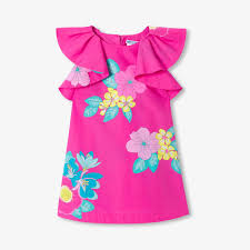 Robe enfant fille en popeline imprimé floral