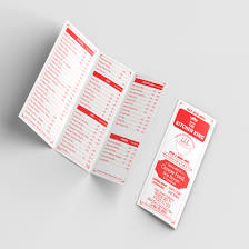Single Colour parcel menu