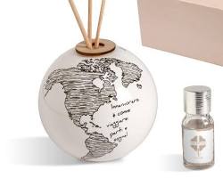 Bomboniera con mappamondo in ceramica Top Argento