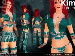 Second Life Marketplace - Kim Green - Female Full Look Fantasy Outfit - Kim%20Green%20-%20wm