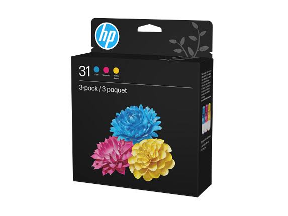 HP 31 Color Original Ink Bottle Combo 3-Pack 9c228an