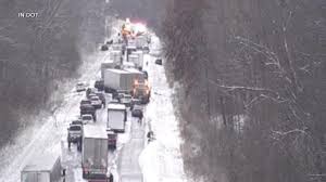 Video Storm, lake effect snow causing dozens of traffic accidents across US