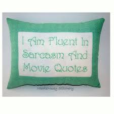 Funny Cross Stitch Pillow, Mint Green from NeedleNosey Stitchery via Relatably.com