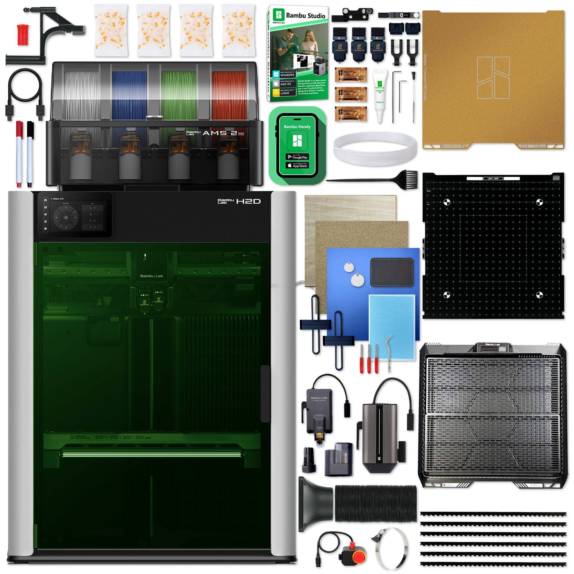 Bambu Lab H2D Dual Head 3D Printer with 10W/40W Laser