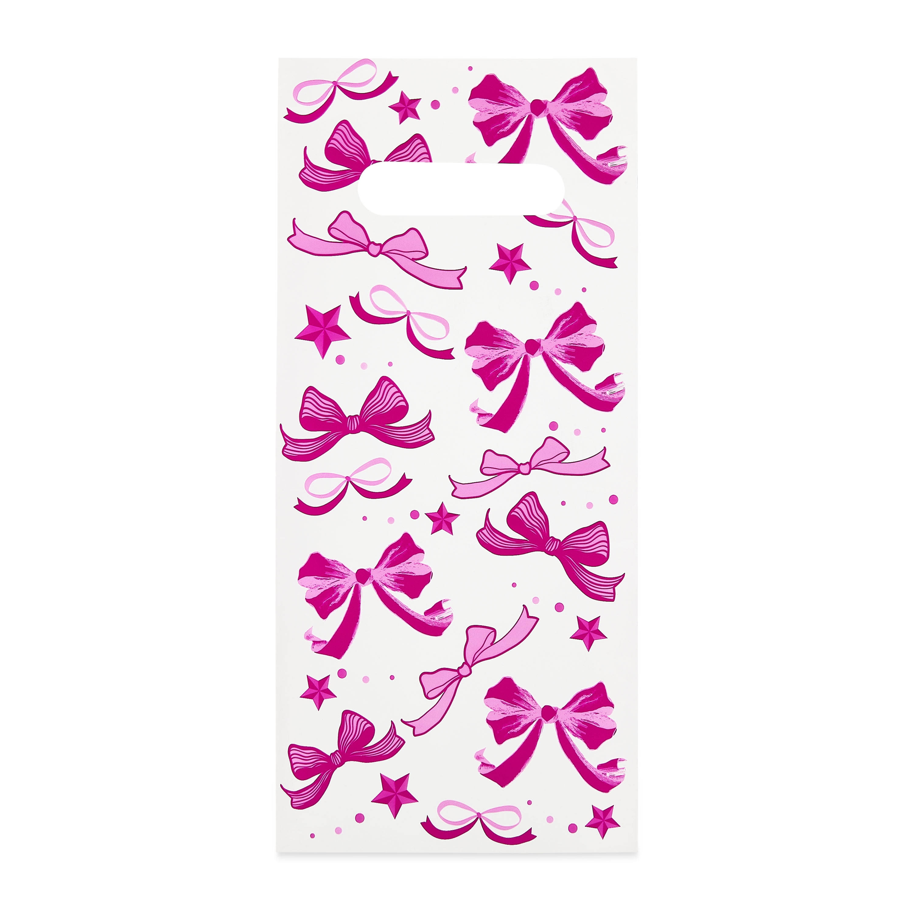 Pink Bows Treat Bags with Handles 5.5" x 12