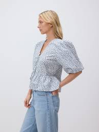 Tie blouse with peplum COLOUR light blue - RESERVED - YE341-50X