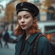 Women's Navy Beret Hats with Anchor, Chic British Military Berets Captain Hat Cabbie Paperboy Fall Cap
