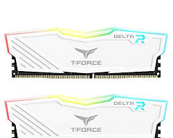 TEAMGROUP TForce Delta RGB DDR4 64GB (2x32GB) 3200MHz (PC425600) CL16 Desktop Gaming Memory Module Ram White TF4D464G3200HC16CDC01