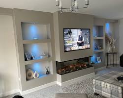 تصویر TV wall with fireplace
