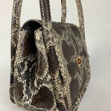 70%-off for Bulk Order, DM! Brown Genuine Python Top Handle Bag, Snake Skin Handbag, Exotic Leather, Luxury Handbag - Etsy