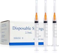 Amazon.com: 2.5ml Syringes with 25G 1 Inch Needles Luer Lock ...