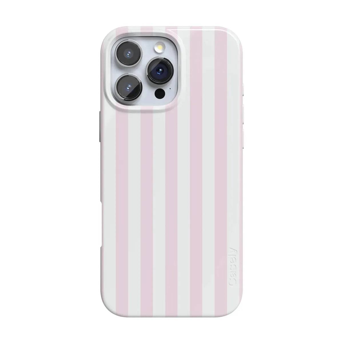 Casely iPhone 16 Pro Compatible with MagSafe Pink Stripes