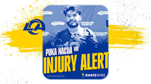 Puka Nacua during Los Angeles Rams practice