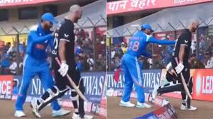 Virat Kohli Pushes Daryl Mitchell Off The Field After NZ All-Rounder Destroys India's Bowling | Watch