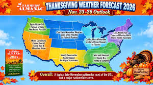 Thanksgiving Weather Forecast 2026: What to Expect Across the U.S. — Farmers' Almanac