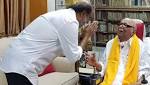 Rajinikanth meets chief Karunanidhi. Courtesy