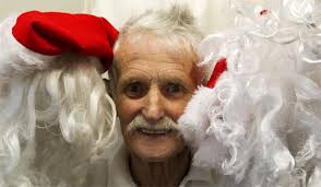 Last updated 05:00 18/12/2010. Ray Peters. DON SCOTT/The Press. BRAVE BATTLER: Ray Peters prepares for another festive season as Father Christmas. - 4472377