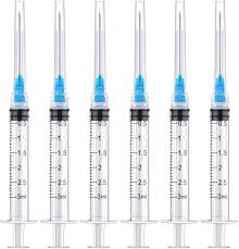 10 Pack 3ml/cc Disposable Luer Lock Lab Syringes with 23Ga ...