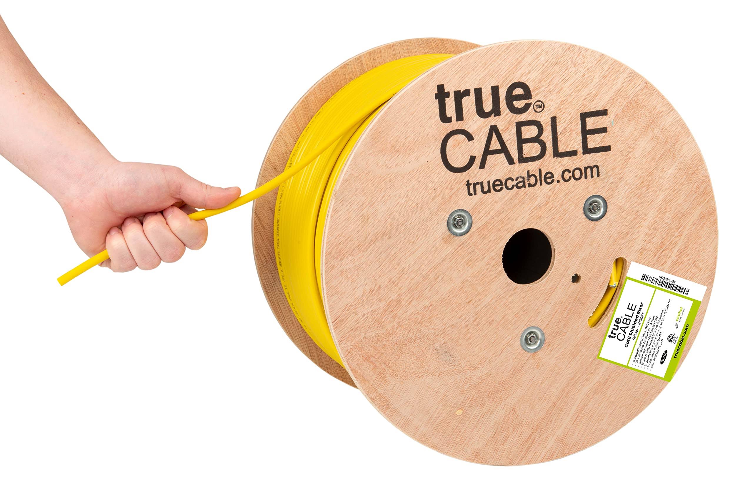 True Cable trueCABLE Cat6 Shielded Riser 23AWG Solid Bare Copper