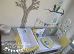 Dcoration chambre bb garon turquoise carabe jaune moutarde