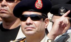 Army Chief General Abdel Fattah al-Sisi attends the military funeral service of Police General Nabil Farag, who was killed on Thursday in Kerdasa, ... - 2013-635167641577319310-731