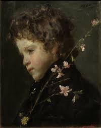 Almond Blossoms - Antonio Mancini, 1876 - almond-blossoms-1876