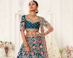 Image of Silk lehenga with embroidery