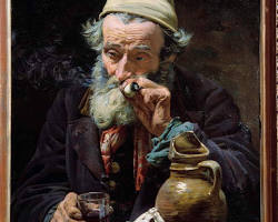 Image of gentleman smoking a pipe from a 19thcentury painting