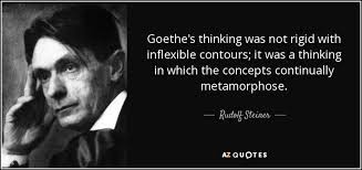 Rudolf Steiner quote: Goethe&#39;s thinking was not rigid with ... via Relatably.com