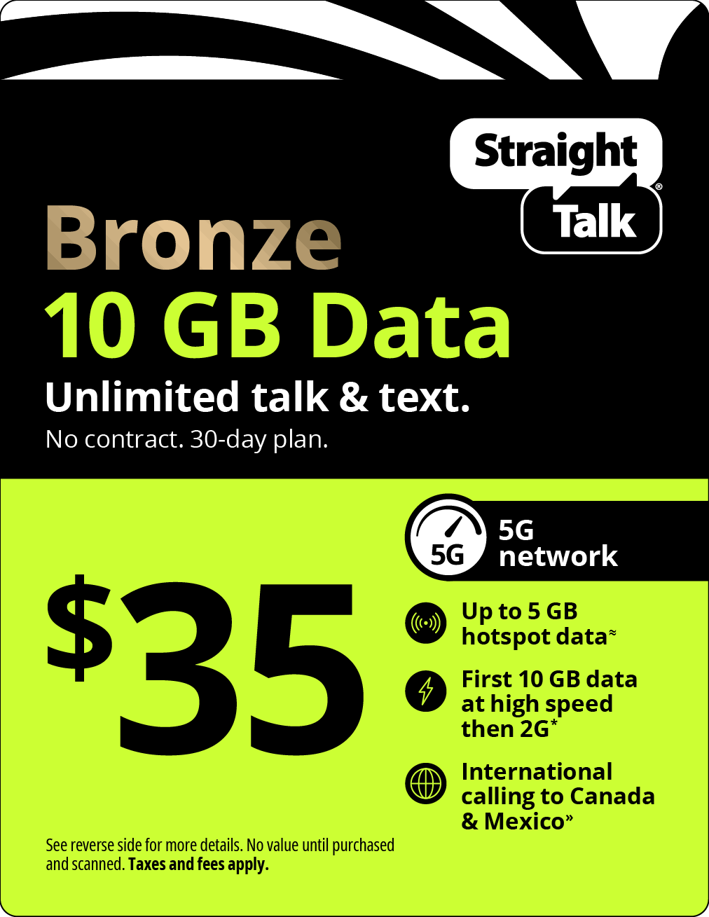 Bronze 10GB Unlimited Talk