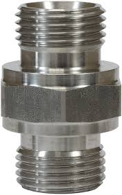 Stainless Double Nipple, 3/8" M x 3/8" M, 500 bar | FlowJet