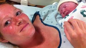 ... give birth to her daughter, June, who weighed in at 7 lbs, 13 oz. at exactly 10:29 PM. Miller arrived at the hospital wearing the medal she received ... - amber-miller-june