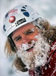 Chad Jukes smiles through his snow covered beard in Ouray, Colo., on March 12, 2010. - 0312amped0122