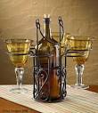 Wine glass and bottle holder
