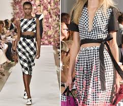 Image result for images of gingham on recent runways