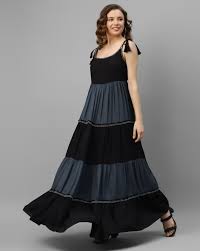 Price History of DEEBACO Colourblocked Tiered Maxi Dress from