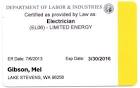 Electrical Licenses Certificates