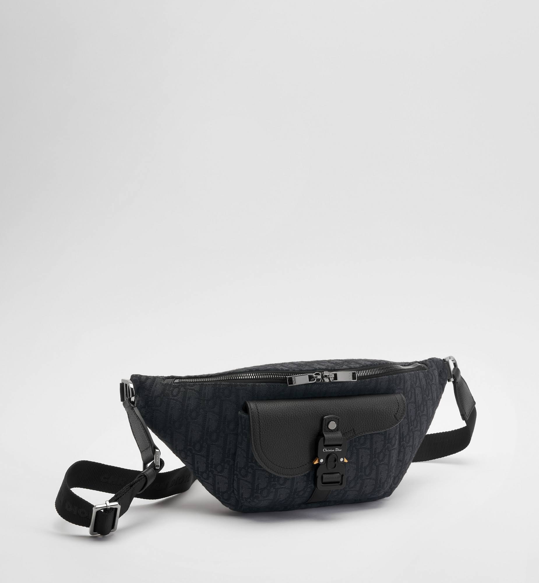 Dior Saddle Belt Bag Black Dior Oblique Jacquard And